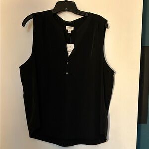 J. Crew Classic Black Sleeveless Blouse